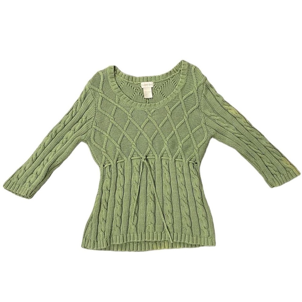 Y2k/Late 90s Green Diamond Knit Sweater